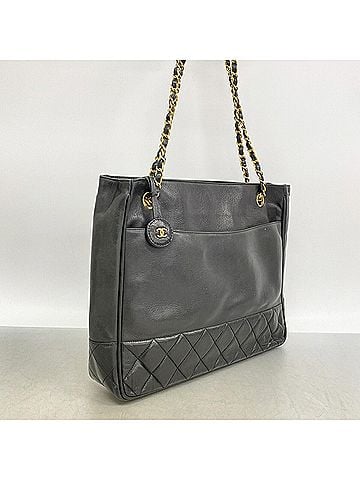 Chanel Chanel Matelassé Lambskin Chain Tote Bag, Black, for Women (view 2)