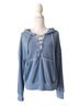 Free People Solid Blue Pullover Hoodie Size S - photo 1