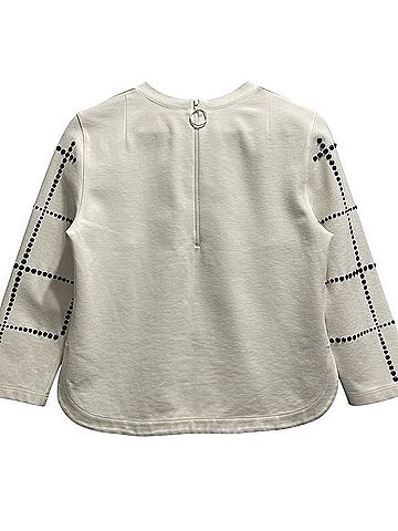 Akris Punto Studded Grid 3/4 Sleeve T-Shirt (view 2)