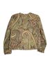 Kate Hill 100% Silk Paisley Green Yellow Blazer Size M - photo 2
