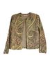 Kate Hill 100% Silk Paisley Green Yellow Blazer Size M - photo 1