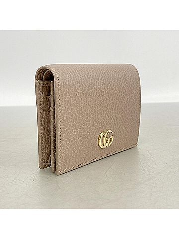 Gucci Gucci GG Marmont Wallet 456126 Leather Pink Brown Women's (view 2)