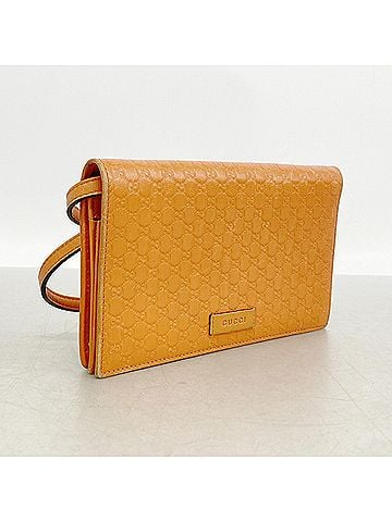 Gucci Gucci Microguccissima Leather Shoulder Wallet, 466507, Orange, Women's (view 2)