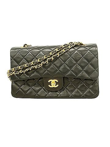Chanel Chanel Matelassé Shoulder Bag, Double Flap, Chain, Lambskin, Black, Women's (view 1)