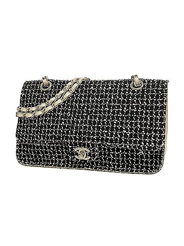 Chanel Chanel Shoulder Bag with Double Chain, Tweed, Black/Ivory, Women's (view 1)