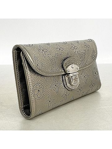 Louis Vuitton Louis Vuitton Mahina Portefeuille Amelia Tri-fold Long Wallet M95716 Bronze Women's (view 2)