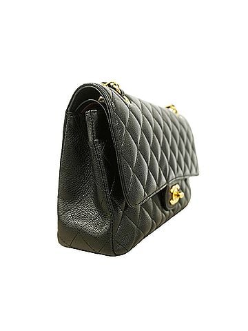 Chanel Chanel Matelassé Shoulder Bag, Double Flap, Chain, Caviar Leather, Black, Women's (view 2)