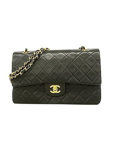 Chanel Chanel Matelassé Shoulder Bag, Double Flap, Chain, Lambskin, Black, Women's (view 1)