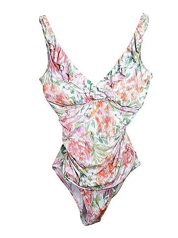 Lauren by Ralph Lauren Floral Pastel Ruffle Ruched One Piece Swimsuit One Piece Swimsuit (view 1)