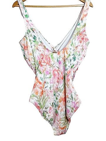 Lauren by Ralph Lauren Floral Pastel Ruffle Ruched One Piece Swimsuit One Piece Swimsuit (view 2)