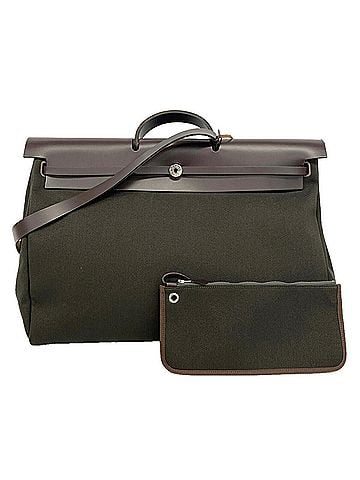 Hermès Hermes Herbag Zip 50 Handbag, Toile Military, Brown/Khaki, W Stamp, Men's/Women's (view 1)