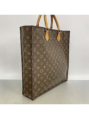 Louis Vuitton Louis Vuitton Monogram Sac Plat Tote Bag M51140 Brown Women's (view 2)
