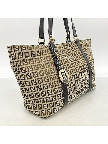 Fendi Fendi Zucchino Tote Bag, Nylon Canvas, Brown Champagne, Women's (view 2)