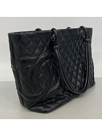 Chanel Chanel Cambon Lambskin Tote Bag, Black, Women's (view 2)