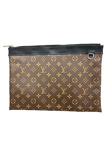 Louis Vuitton Louis Vuitton Monogram Macassar Pochette Discovery Clutch Bag M69411 Brown Black Men's (view 1)