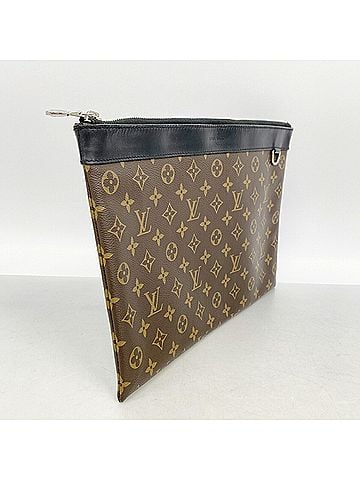 Louis Vuitton Louis Vuitton Monogram Macassar Pochette Discovery Clutch Bag M69411 Brown Black Men's (view 2)