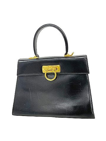 Salvatore Ferragamo Salvatore Ferragamo Gancini Leather Handbag, Black, Women's (view 1)