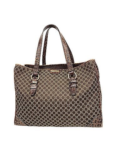 Céline Celine Macadam Nylon Canvas Tote Bag, Brown Champagne (view 1)
