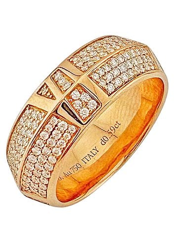Tiffany & Co. Tiffany &amp; Co. Atlas Closed Wide Ring, 18K Pink Gold, 0.59ct Diamond, Women's Ring. (view 1)