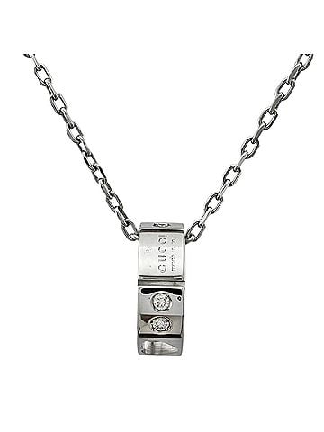 Gucci Gucci Icon Amor Necklace, 18K White Gold, Diamond, Women's, GUCCI (view 1)