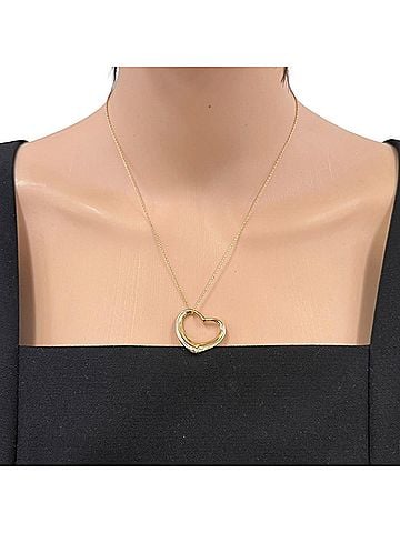 Tiffany & Co. Tiffany &amp; Co. Open Heart Necklace, 18K Yellow Gold, Women's. (view 2)