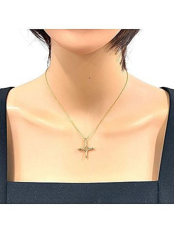 Tiffany & Co. Tiffany &amp; Co. Infinity Cross Necklace, 18K Yellow Gold, Women's. (view 2)