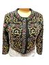 Michael Simon Black Gold Multi Color Jacket Size 1X - photo 1