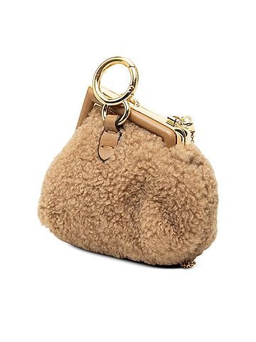 Fendi Fendi First Nano Mini Chain Shoulder Handbag Pouch Wallet/Coin Case Keychain 7AS051 Brown Boa Leather Women's FENDI (view 2)