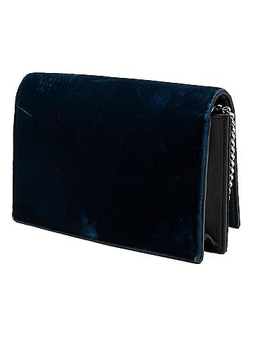 Saint Laurent Saint Laurent YSL Logo Kate Chain Shoulder Bag Navy Silver Velvet Rhinestone Women's SAINT LAURENT (view 2)