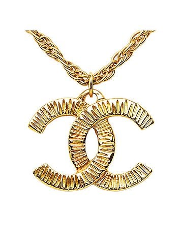 Chanel Chanel Vintage Coco Mark Chain Necklace, Gold Plated, Women's CHANEL (view 2)