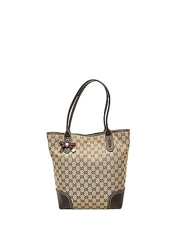 Gucci Gucci GG Canvas Sherry Line Princy Tote Bag 181779 Beige Brown Leather Women's GUCCI (view 1)