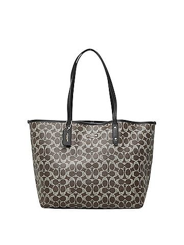 Coach Coach Signature Tote Bag, Handbag, Shoulder F54273, Brown/Black Leather, Women's COACH (view 1)