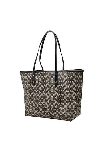 Coach Coach Signature Tote Bag, Handbag, Shoulder F54273, Brown/Black Leather, Women's COACH (view 2)