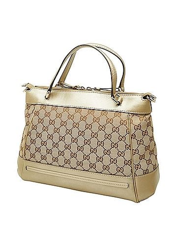 Gucci Gucci GG Canvas Mayfair Handbag 269894 Beige Gold Leather Women's GUCCI (view 2)