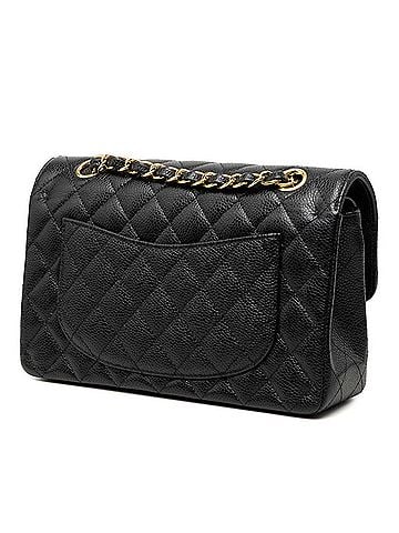 Chanel Chanel Matelassé 23 Coco Mark Double Flap Chain Shoulder Bag, Black with Gold Hardware, Caviar Leather, Women's. (view 2)
