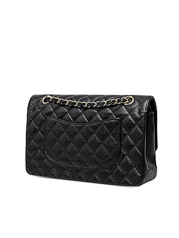Chanel Chanel Matelassé 25 Coco Mark Double Flap Chain Shoulder Bag, Black with Gold Hardware, Caviar Leather, Women's. (view 2)