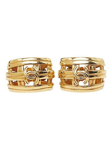 Chanel Chanel Coco Mark Vintage Earrings Ear Clip 96P Gold Plated Women's CHANEL (view 2)