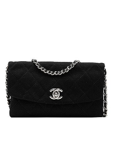 Chanel Chanel Matelassé Coco Mark 2011 Christmas Limited Edition Crossbody Chain Shoulder Bag Black Cotton Canvas Leather Women's CHANEL (view 1)