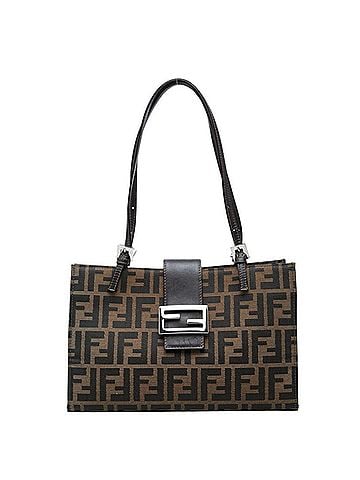 Fendi Fendi Zucca handbag, brown canvas and leather, women's. (view 1)
