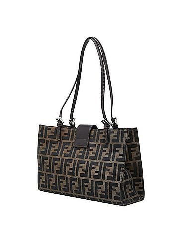 Fendi Fendi Zucca handbag, brown canvas and leather, women's. (view 2)