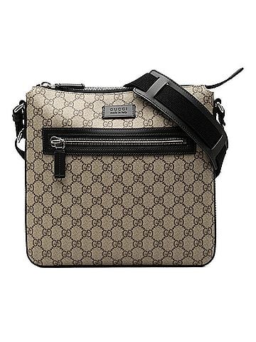 Gucci Gucci GG Supreme Crossbody Shoulder Bag 779846 Beige Black Leather Women's GUCCI (view 1)