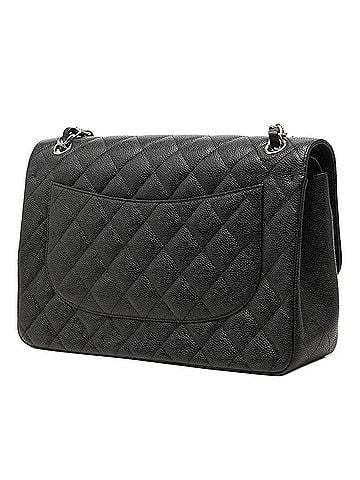 Chanel Chanel Matelassé Coco Mark Double Flap Chain Shoulder Bag, Black Caviar Leather, Women's CHANEL (view 2)