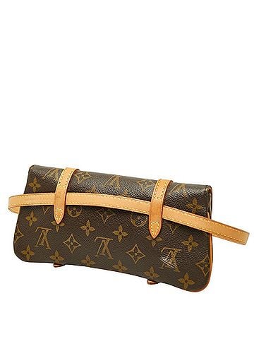 Louis Vuitton Louis Vuitton Monogram Pochette Marelle Body Bag Waist M51159 Brown Leather Women's LOUIS VUITTON (view 2)