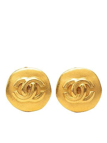 Chanel Chanel Vintage Coco Mark Earrings, Gold Plated, Women's CHANEL (view 1)