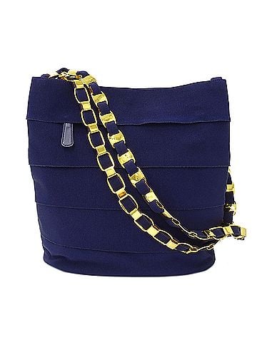 Salvatore Ferragamo Salvatore Ferragamo Ferragamo handbag for women, brand name shoulder bag, chain Vara nylon, purple/navy, elegant. (view 1)
