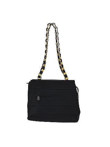 Salvatore Ferragamo Salvatore Ferragamo Ferragamo handbag, women's shoulder bag, Vara model, nylon, black, gold hardware. (view 1)