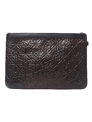 Jimmy Choo Jimmy Choo handbag for women and men, brand name clutch bag, second DEREK model, leather, black, star embossed. (view 2)