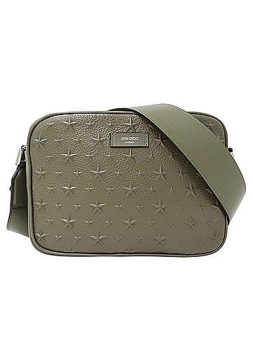 Jimmy Choo Jimmy Choo handbag for women, brand name shoulder bag, leather, khaki green, mini star pattern. (view 1)