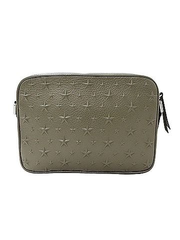 Jimmy Choo Jimmy Choo handbag for women, brand name shoulder bag, leather, khaki green, mini star pattern. (view 2)
