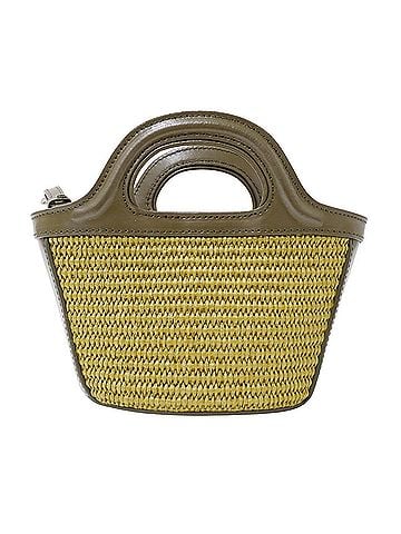 MARNI Marni handbag for women, brand name, handbag/shoulder bag, 2-way, leather/raffia, Tropicaria micro, khaki green, mini bag. (view 2)